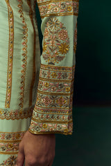 Pista Georgette Kurta With Embroidery Work