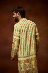 Lemon Yellow Georgette Kurta With Embroidery Work